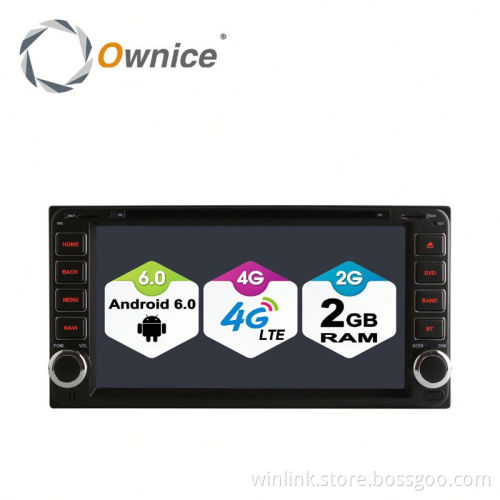 New arrival Ownice Quad core android 6.0 for toyota double 2 din Car radio GPS support DTV +2G ram